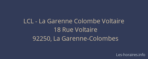LCL - La Garenne Colombe Voltaire