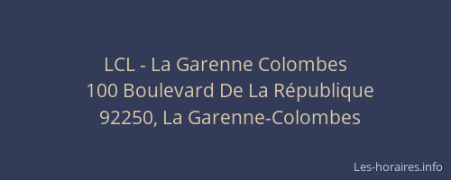 LCL - La Garenne Colombes