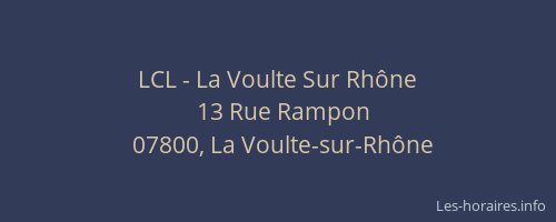 LCL - La Voulte Sur Rhône
