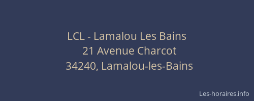 LCL - Lamalou Les Bains