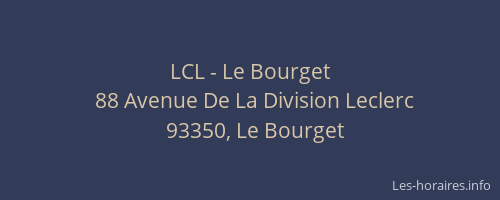 LCL - Le Bourget