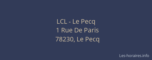 LCL - Le Pecq