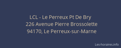 LCL - Le Perreux Pt De Bry