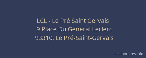 LCL - Le Pré Saint Gervais