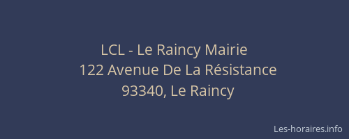 LCL - Le Raincy Mairie