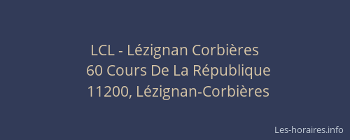 LCL - L&eacute;zignan Corbi&egrave;res