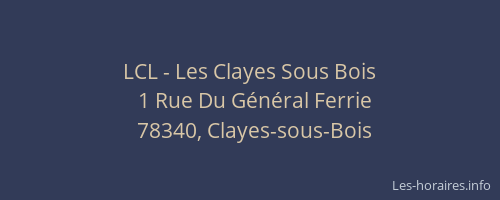 LCL - Les Clayes Sous Bois