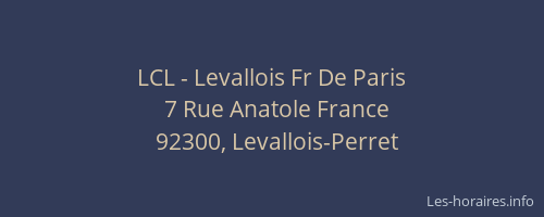 LCL - Levallois Fr De Paris