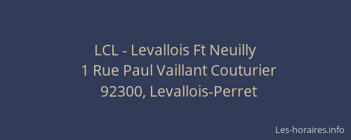 LCL - Levallois Ft Neuilly