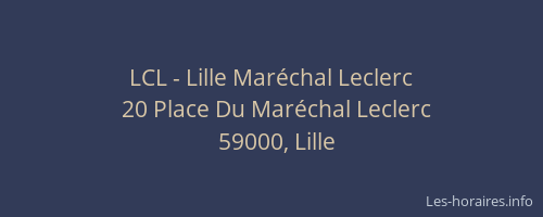 LCL - Lille Maréchal Leclerc
