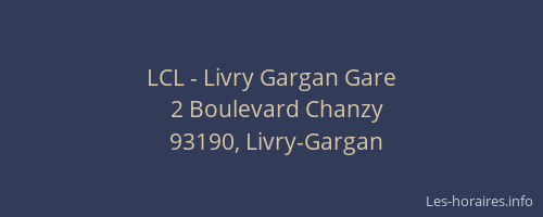 LCL - Livry Gargan Gare