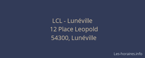 LCL - Lun&eacute;ville