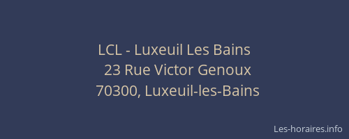 LCL - Luxeuil Les Bains