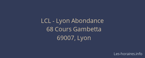 LCL - Lyon Abondance
