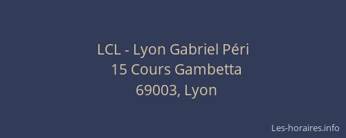 LCL - Lyon Gabriel Péri