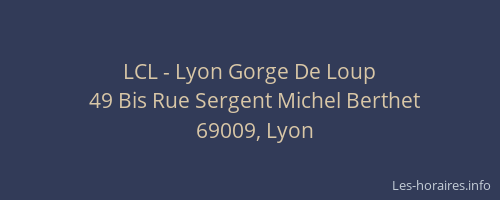 LCL - Lyon Gorge De Loup
