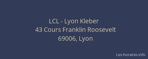 LCL - Lyon Kleber