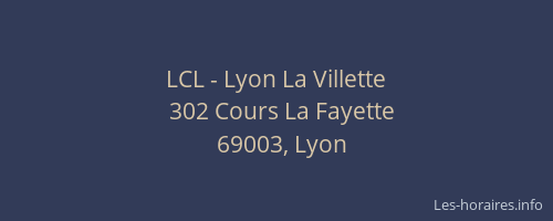 LCL - Lyon La Villette