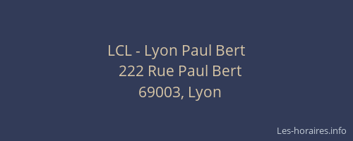 LCL - Lyon Paul Bert