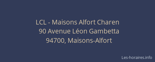 LCL - Maisons Alfort Charen