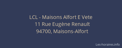 LCL - Maisons Alfort E Vete