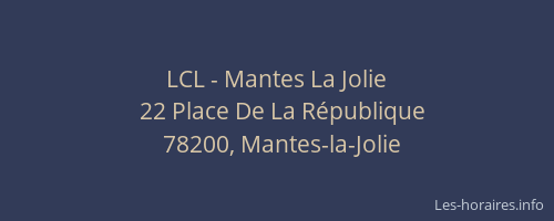 LCL - Mantes La Jolie