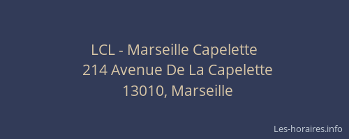 LCL - Marseille Capelette