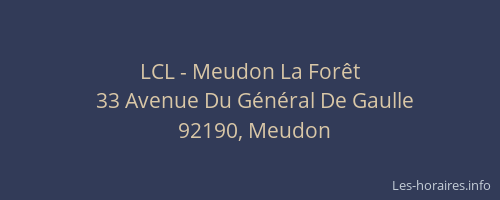 LCL - Meudon La Forêt