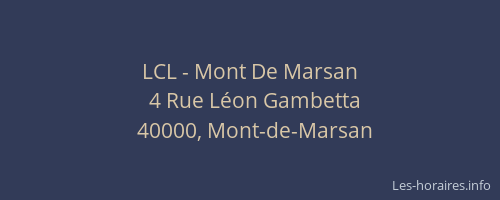 LCL - Mont De Marsan