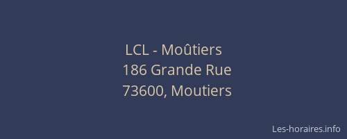 LCL - Mo&ucirc;tiers