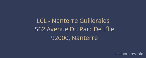 LCL - Nanterre Guilleraies