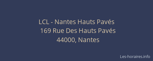 LCL - Nantes Hauts Pavés