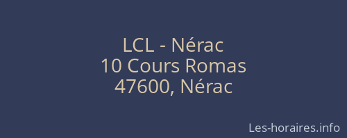 LCL - Nérac