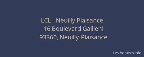 LCL - Neuilly Plaisance