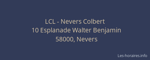 LCL - Nevers Colbert