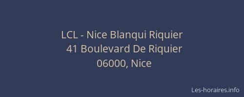 LCL - Nice Blanqui Riquier