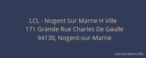 LCL - Nogent Sur Marne H Ville