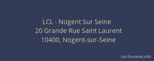 LCL - Nogent Sur Seine