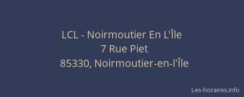 LCL - Noirmoutier En L'Île