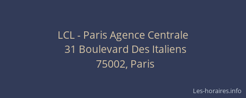 LCL - Paris Agence Centrale