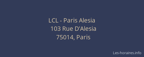 LCL - Paris Alesia