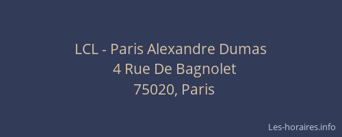 LCL - Paris Alexandre Dumas