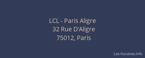 LCL - Paris Aligre