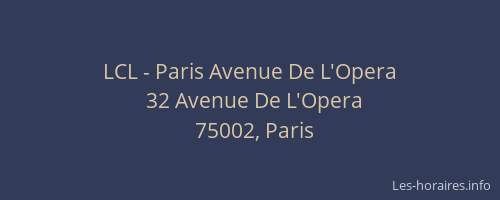 LCL - Paris Avenue De L'Opera