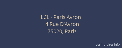 LCL - Paris Avron