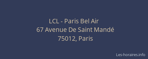 LCL - Paris Bel Air