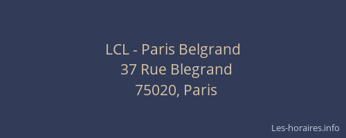 LCL - Paris Belgrand