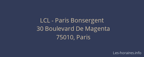 LCL - Paris Bonsergent