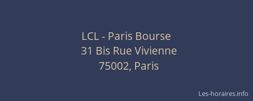 LCL - Paris Bourse