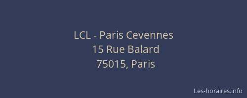LCL - Paris Cevennes